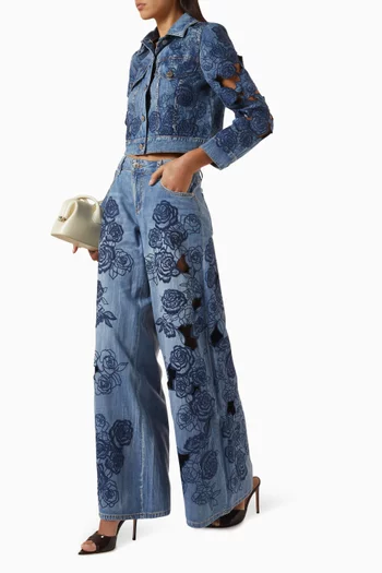 Sidney Laser-cut Jeans in Denim