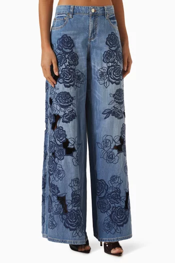 Sidney Laser-cut Jeans in Denim