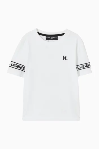 تي شيرت بشعار الماركة قطن بيكيه