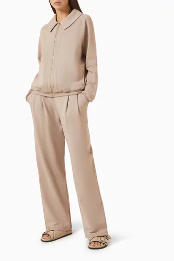 Pleated Lounge Pants in Cotton