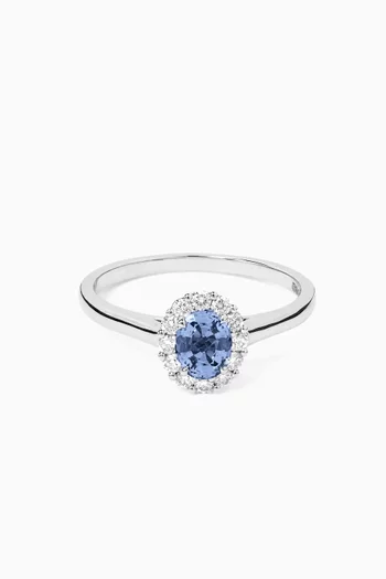 1735 Diamond & Sapphire Ring in Platinum