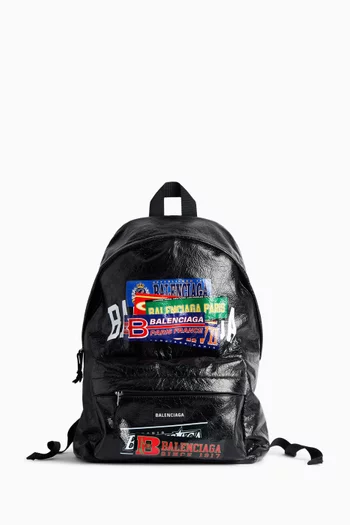 Explorer Bumper Stickers Backpack in Arena Lambskin