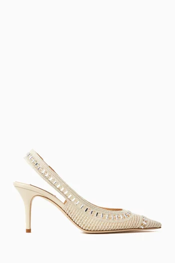 Trieste 75 Slingback Pumps in Crochet Mesh