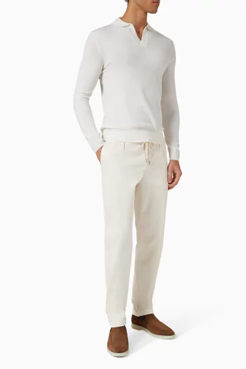 Buttonless Polo Sweater in Cashwool®