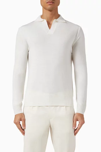 Buttonless Polo Sweater in Cashwool®
