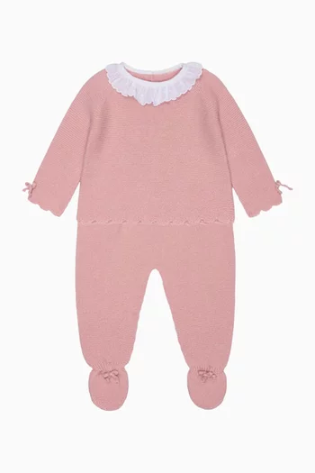 Leonor Ruffled-collar Set in Knit