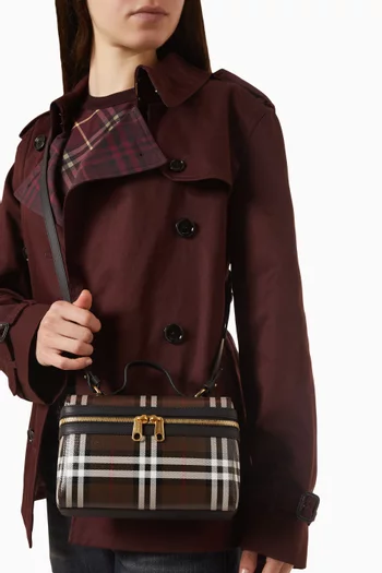 Check Vanity Bag in Coated Cotton