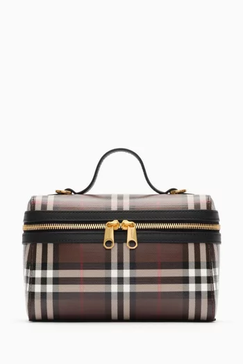 Check Vanity Bag in Coated Cotton