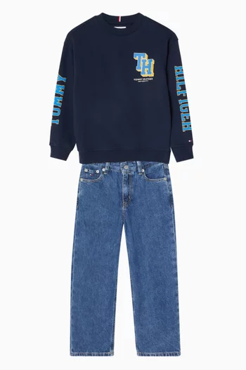 Varsity Logo Sweatshirt in Cotton