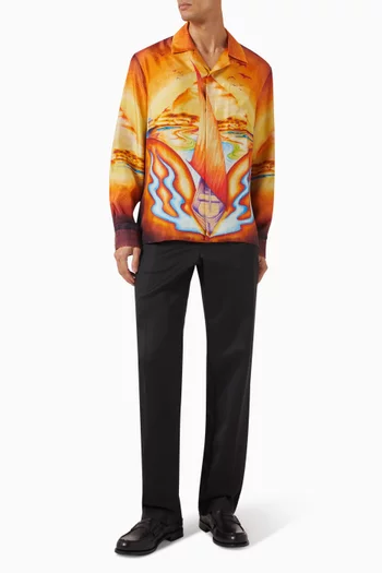 Printed Cuban Shirt in Silk