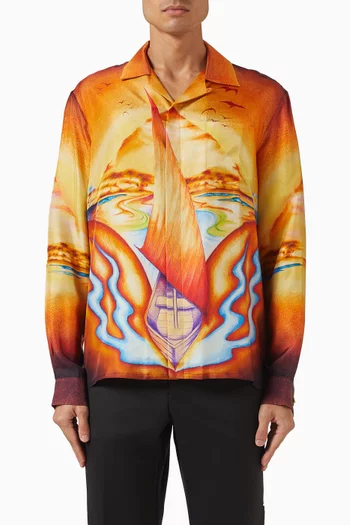 Printed Cuban Shirt in Silk