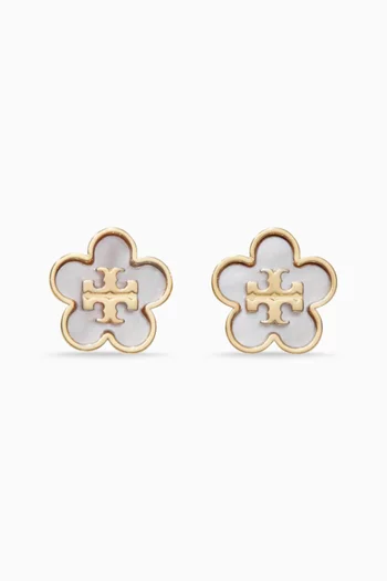 Forget Me Not Stud Earrings in 18kt Gold-plated Brass