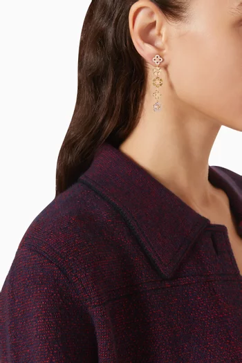 Forget Me Not Linear Earrings in 18kt Gold-plated Brass