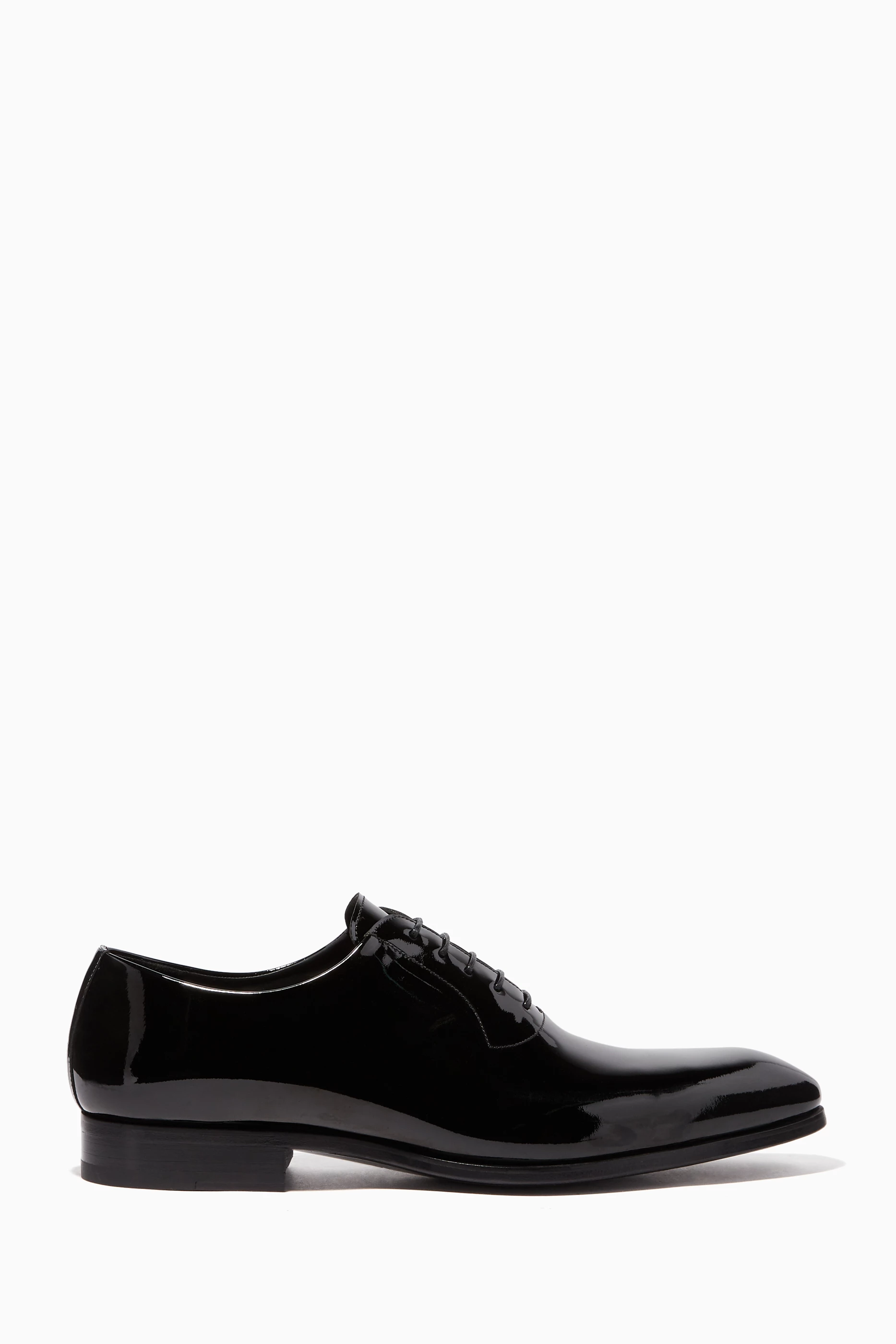 Mens black patent shop leather shoes