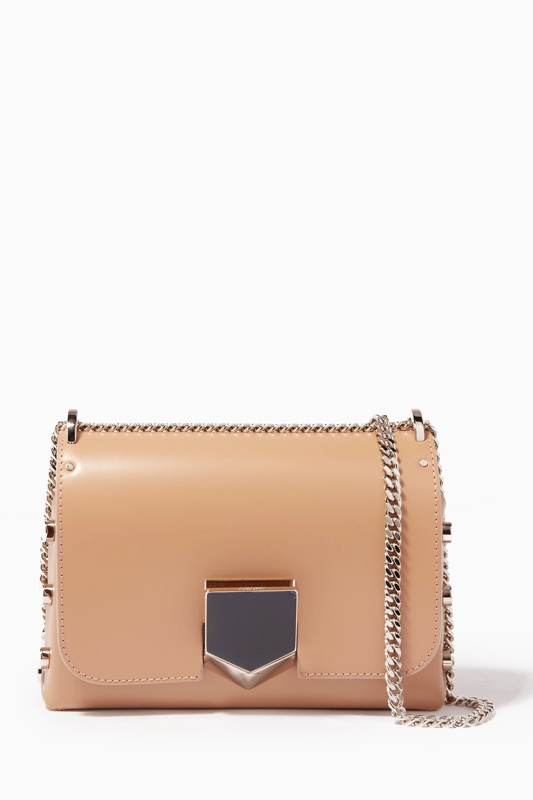 Buy Jimmy Choo Neutral Nude Chrome Lockett Petite Shoulder Bag for Women in UAE Ounass