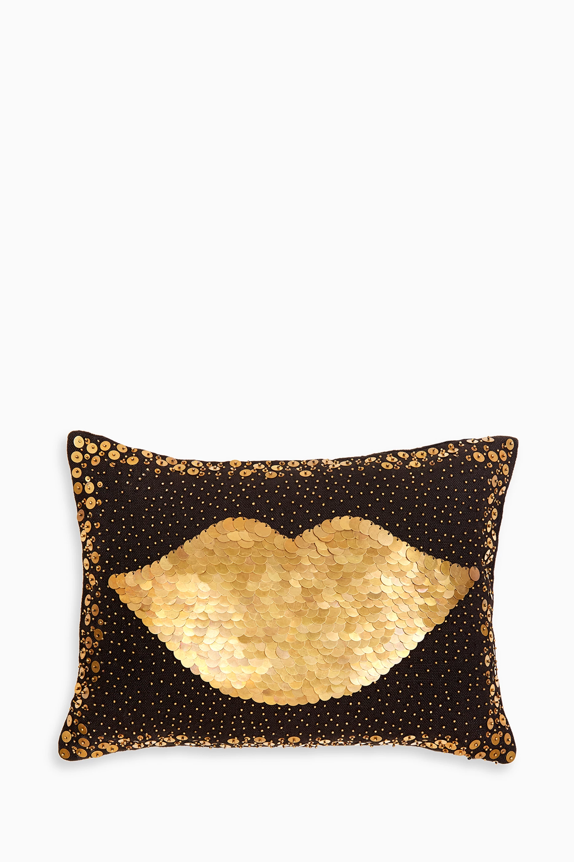 Buy Jonathan Adler Black Black Talitha Lips Throw Pillow for
