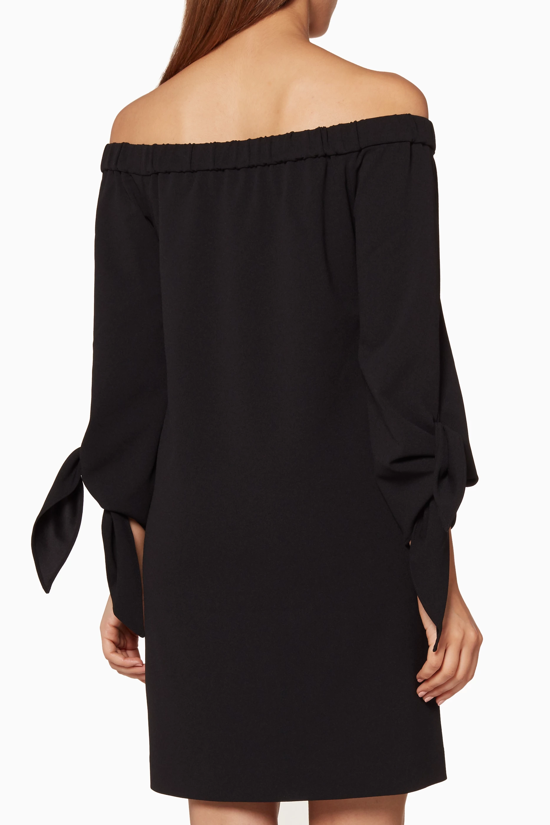 Over the shoulder dresses black hotsell
