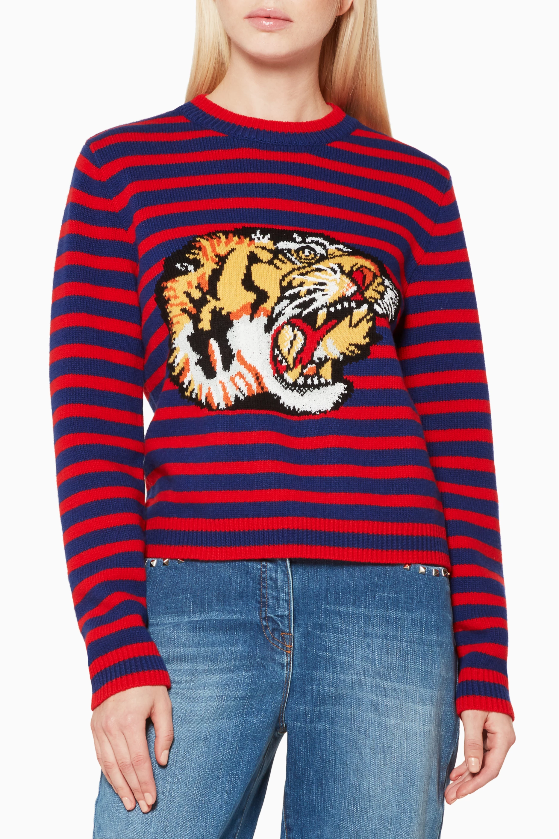 Gucci red tiger sale sweater