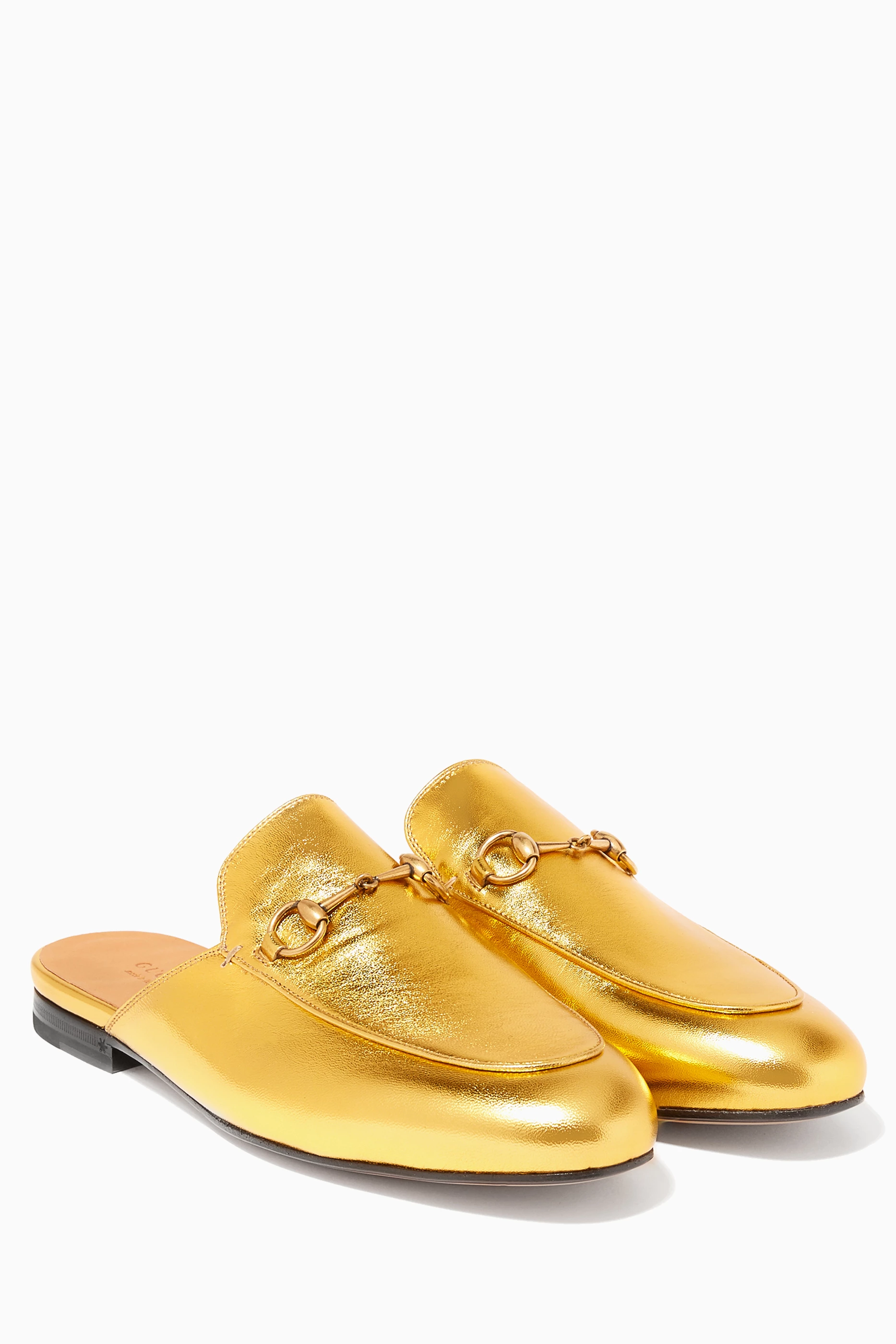 Gucci gold princetown loafers 2025