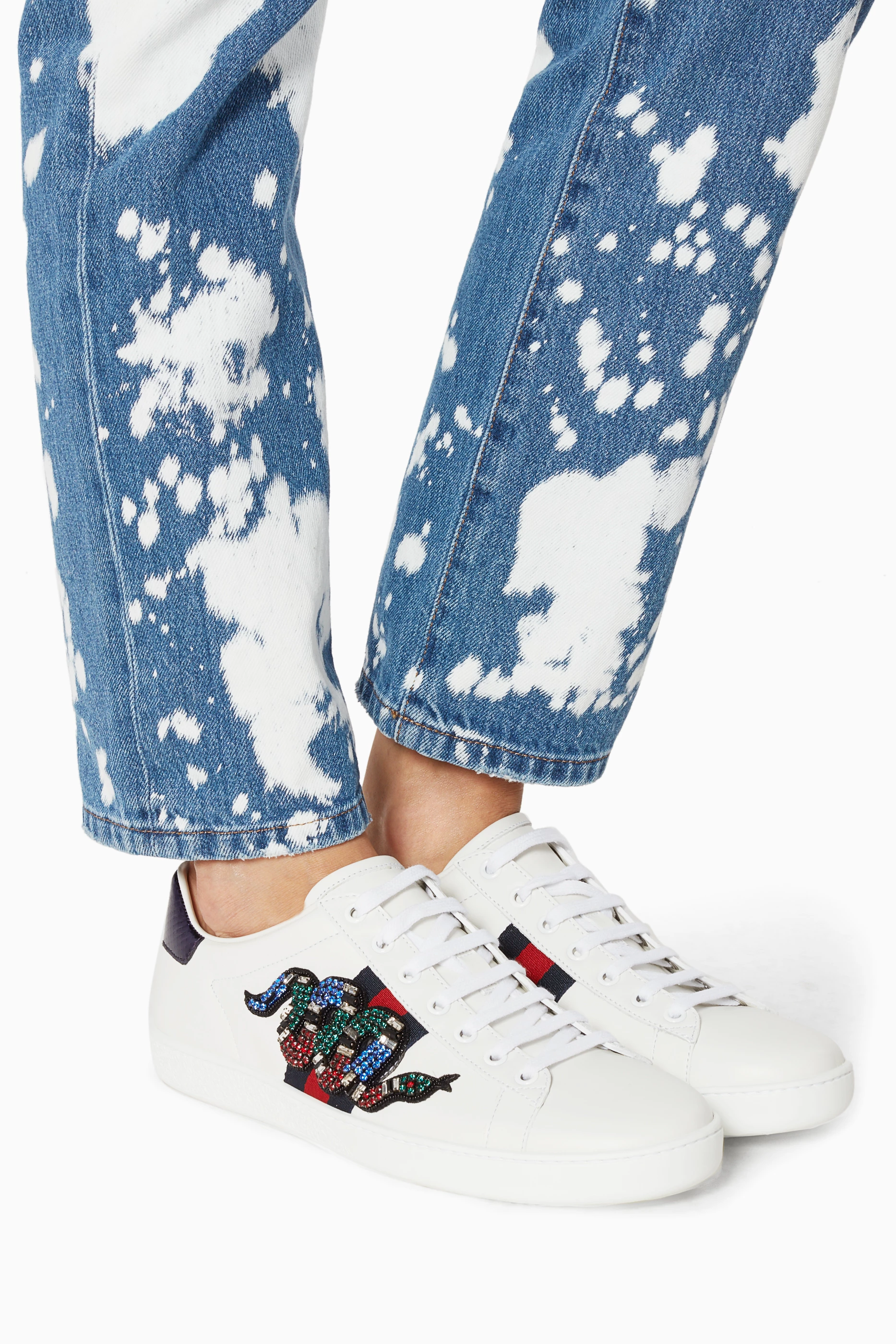 Womens gucci snake best sale sneakers