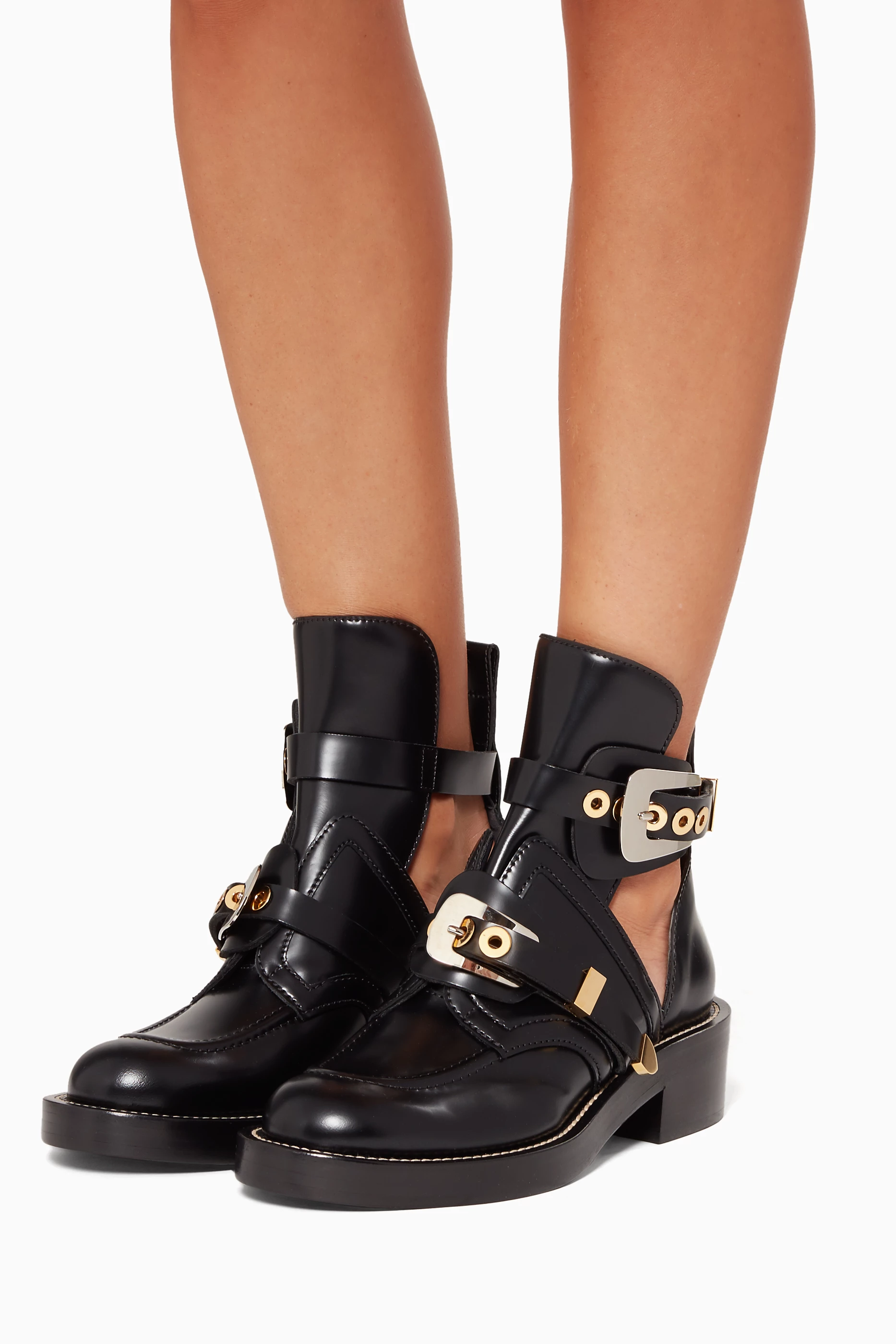 Balenciaga ceinture top ankle boots black