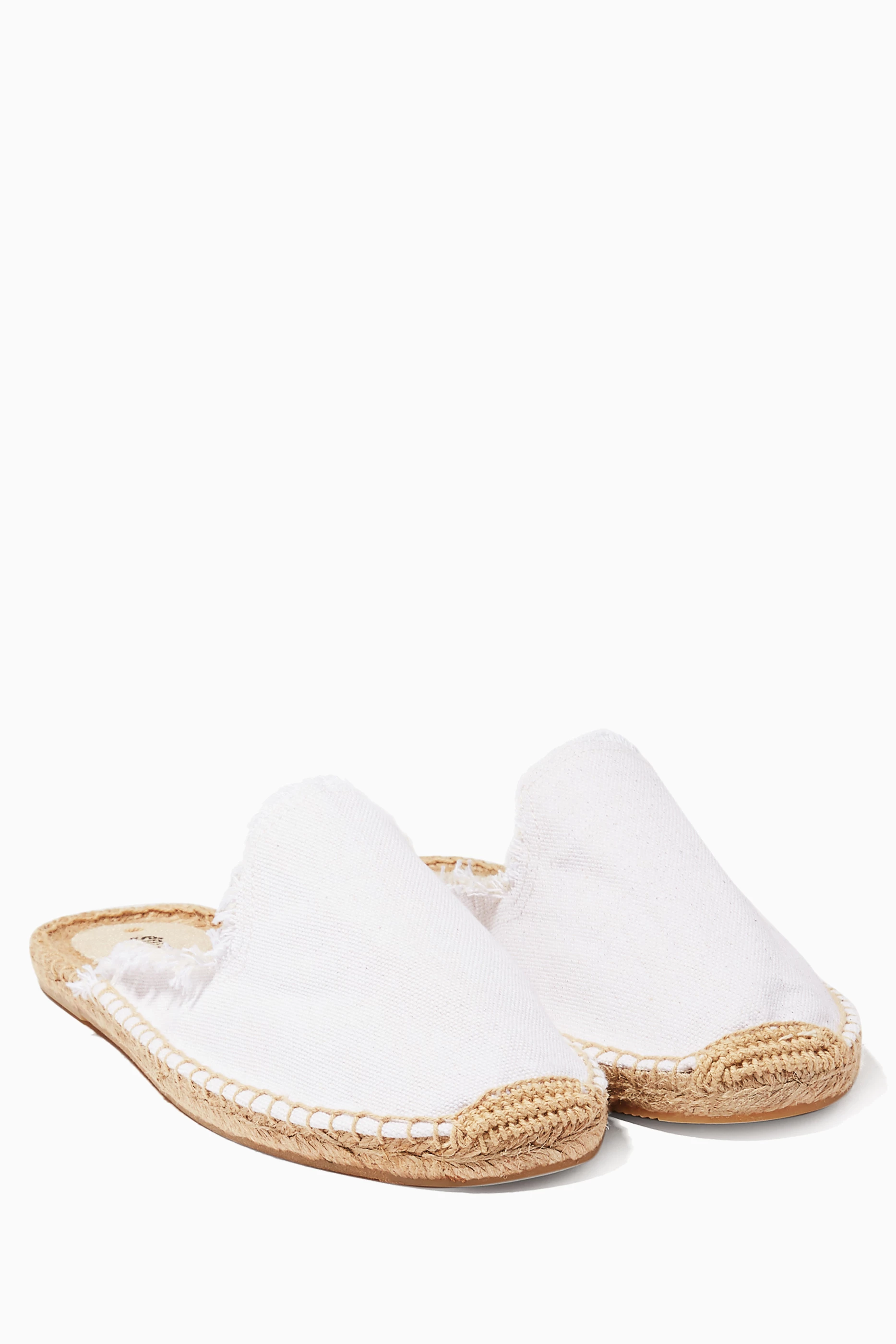 Buy Soludos White White Frayed Mule for Women in UAE Ounass