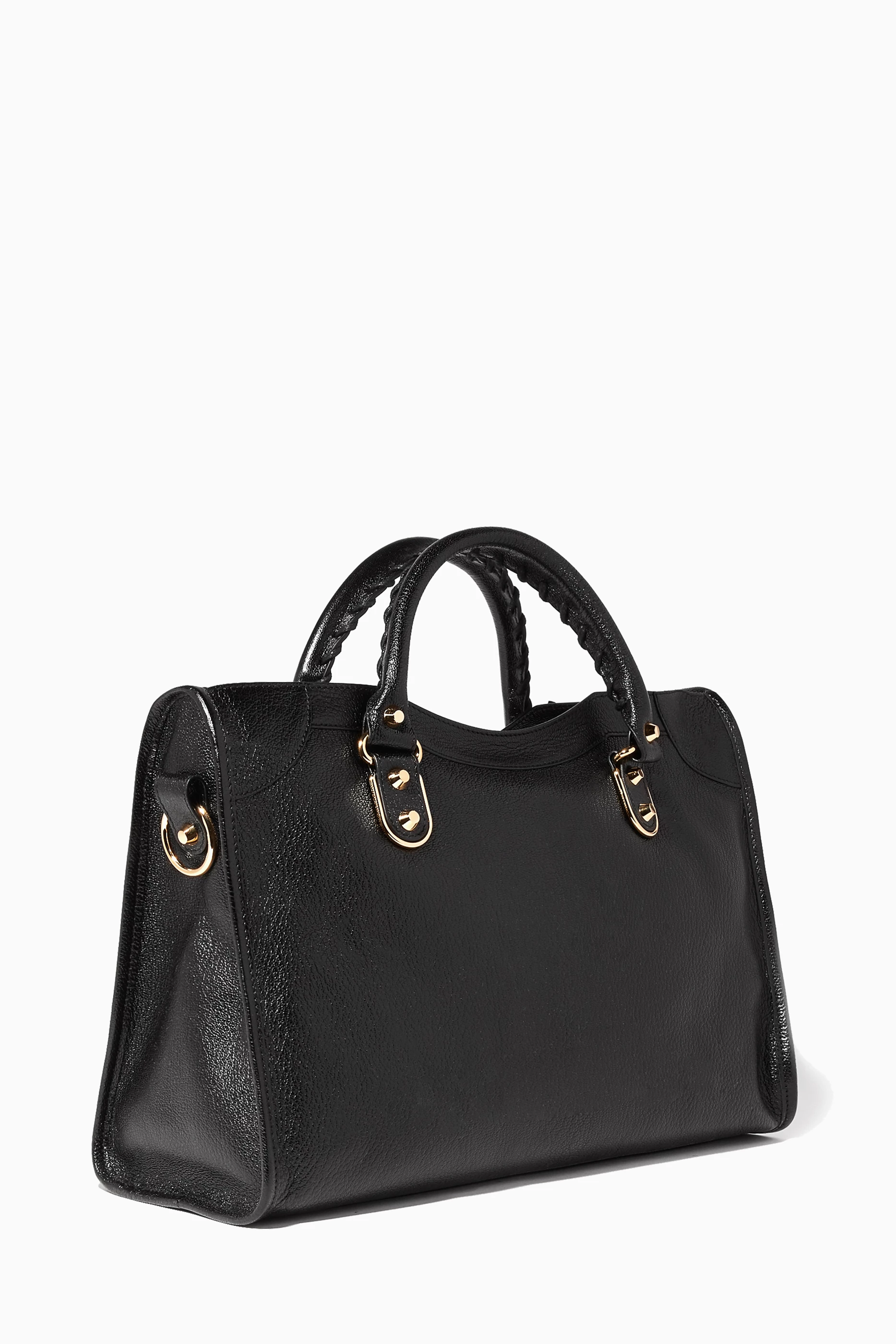 Buy Balenciaga Black Black Metallic Edge City Medium Tote Bag for