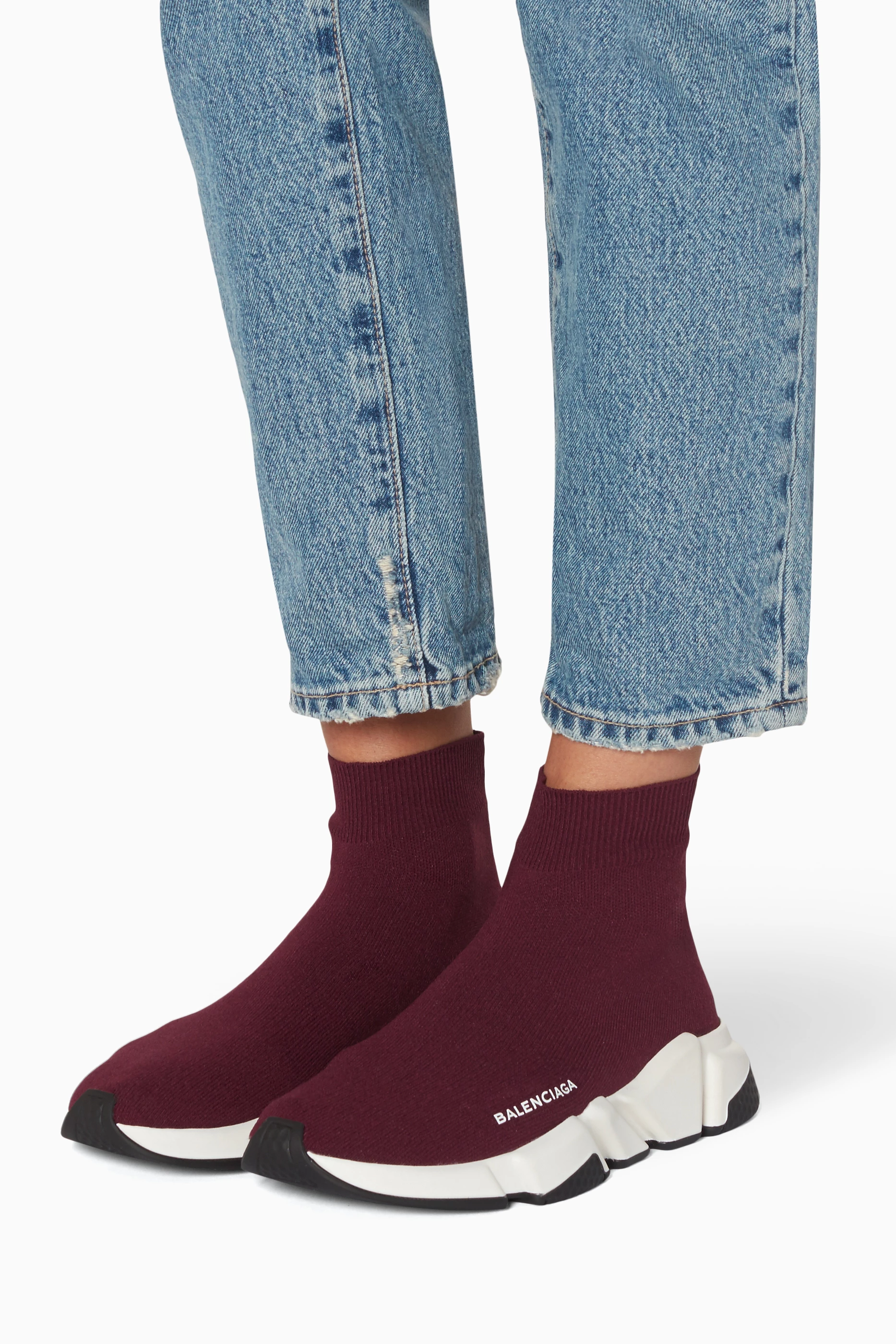 Balenciaga red clearance sock shoes