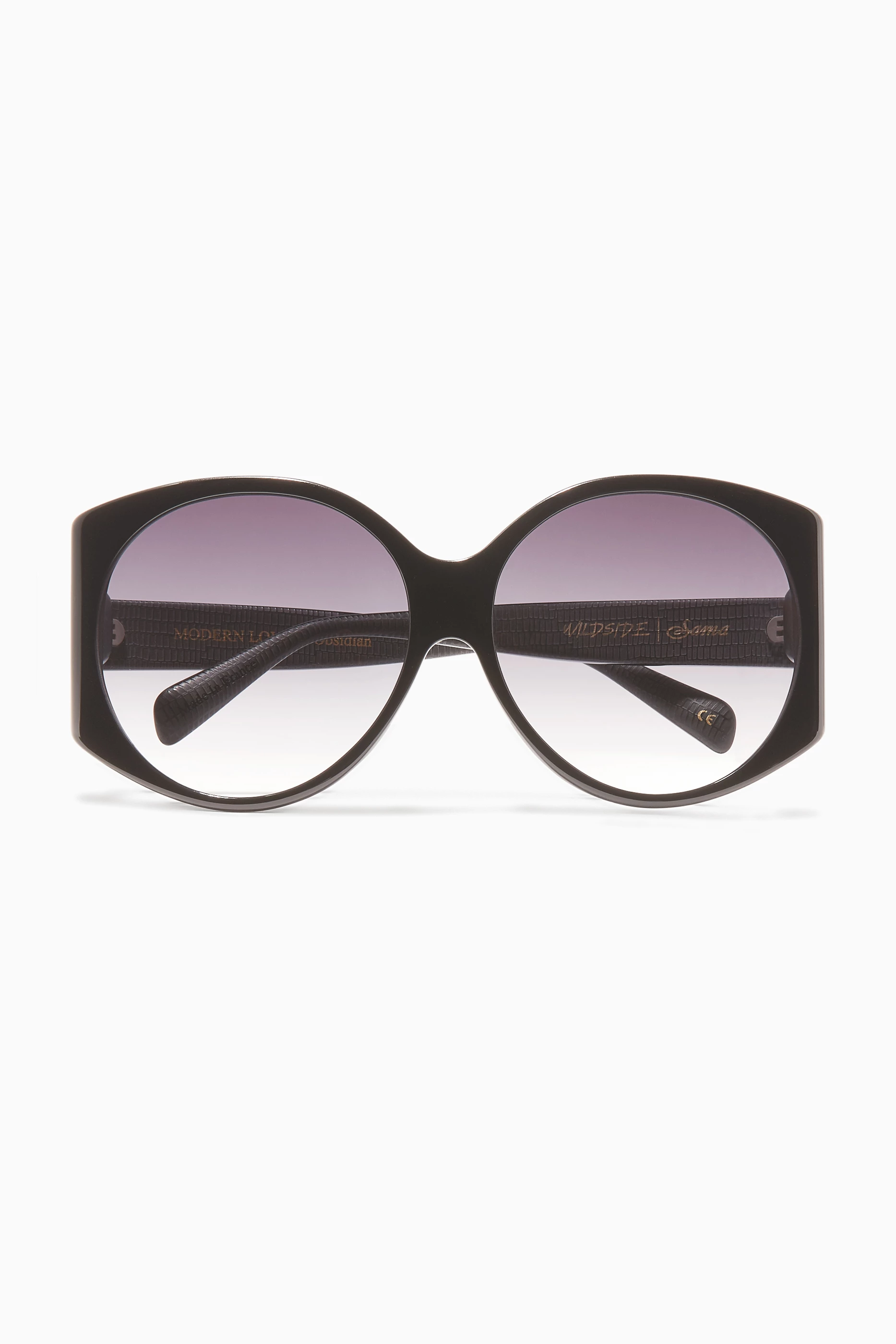 Buy Sama Eyewear Black Obsidian Modern Love Acetate Oversized D