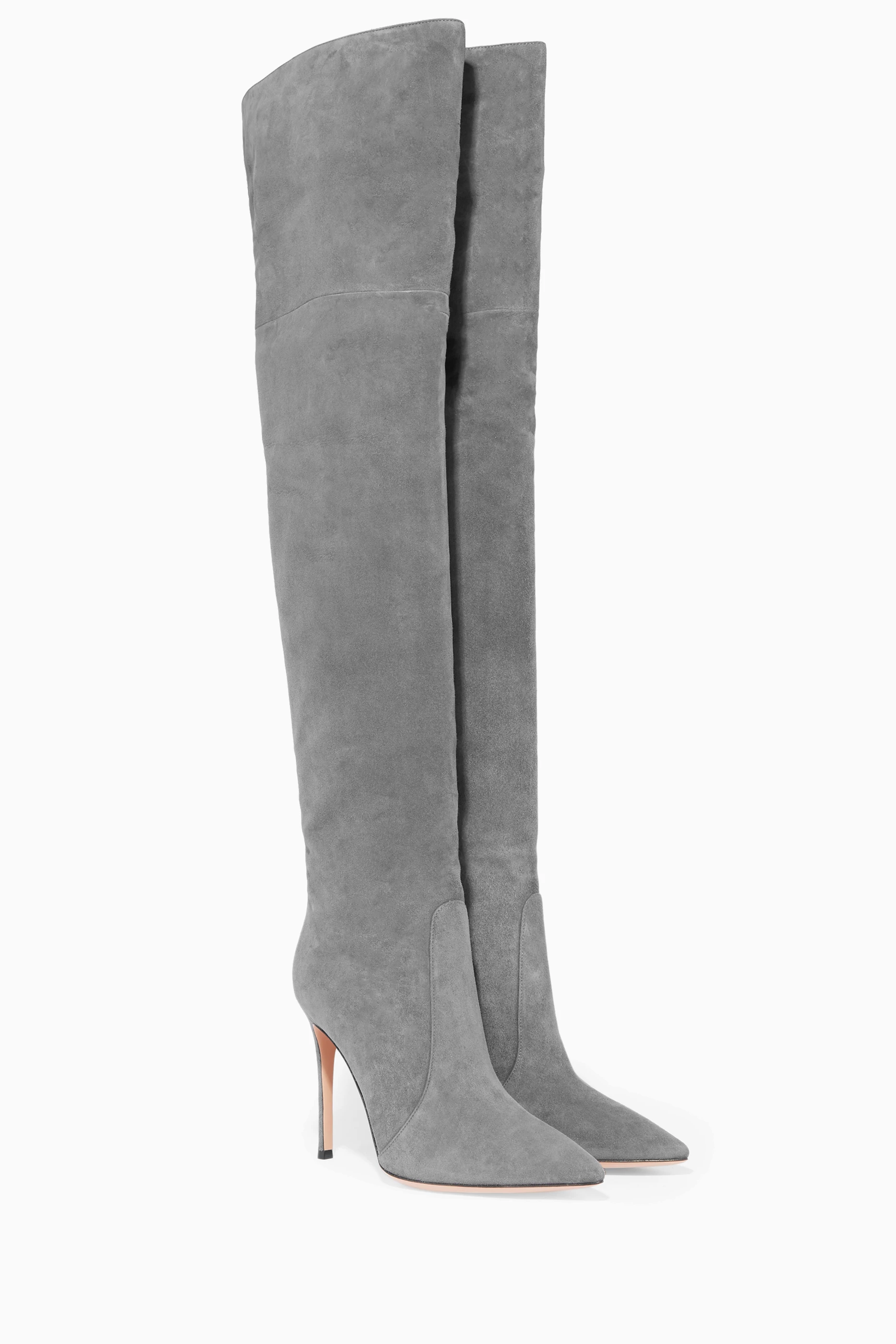 Over the knee 2025 grey suede boots