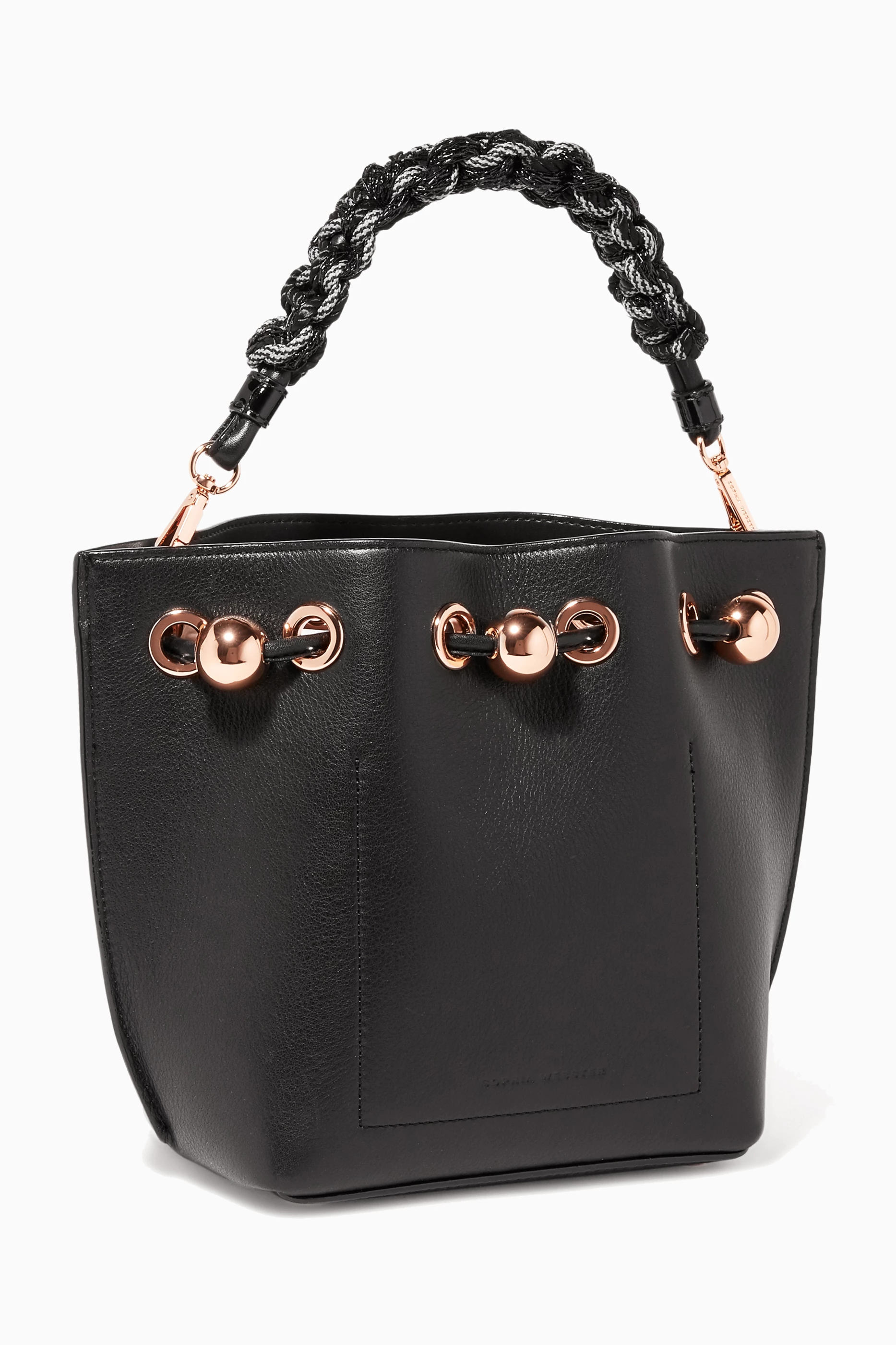 Buy Sophia Webster Black Black Romy Leather Mini Bucket Bag for