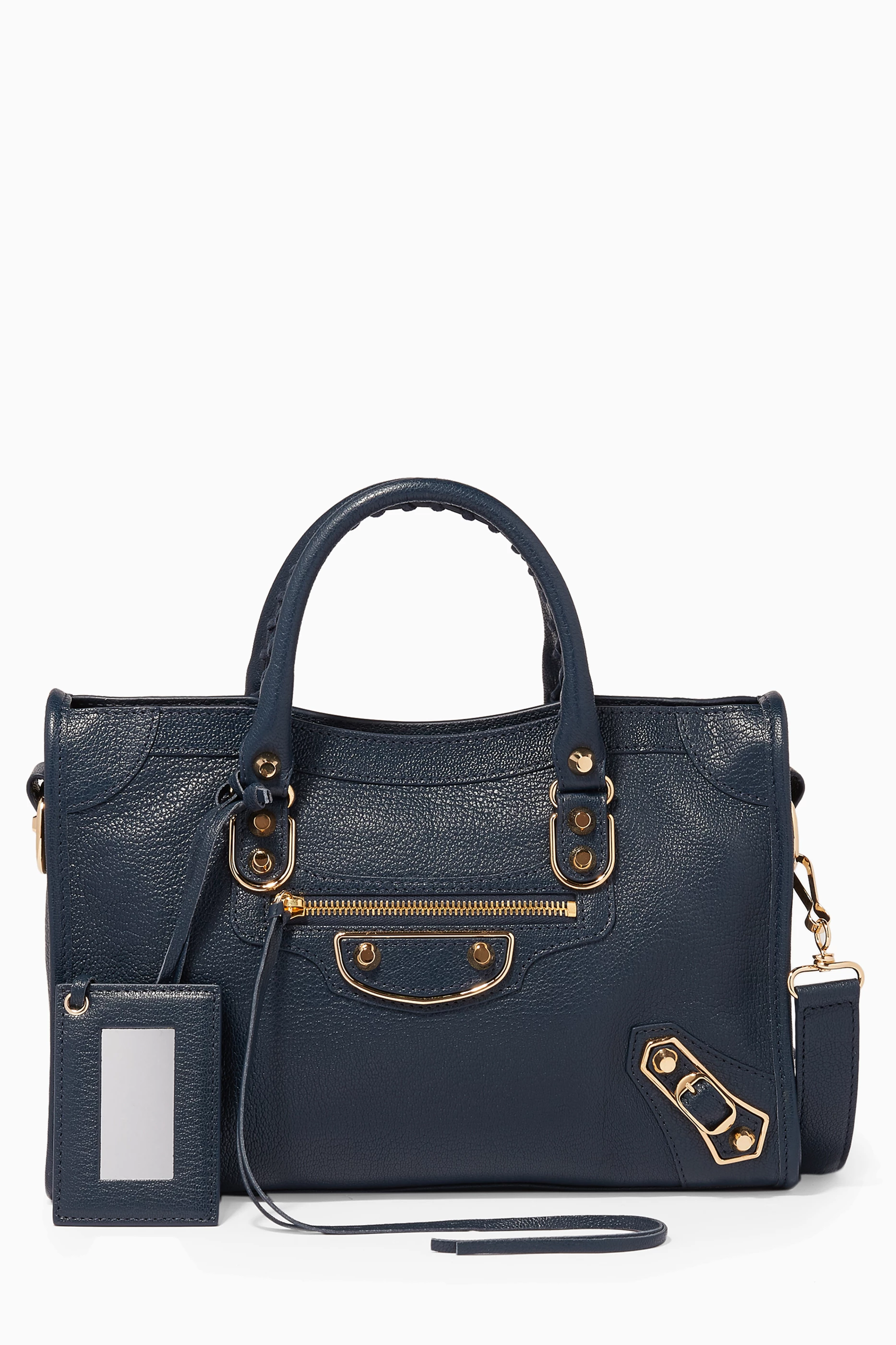 Buy Balenciaga Blue Dark Blue Small Classic Metallic Edge City Tote Bag for Women in UAE Ounass