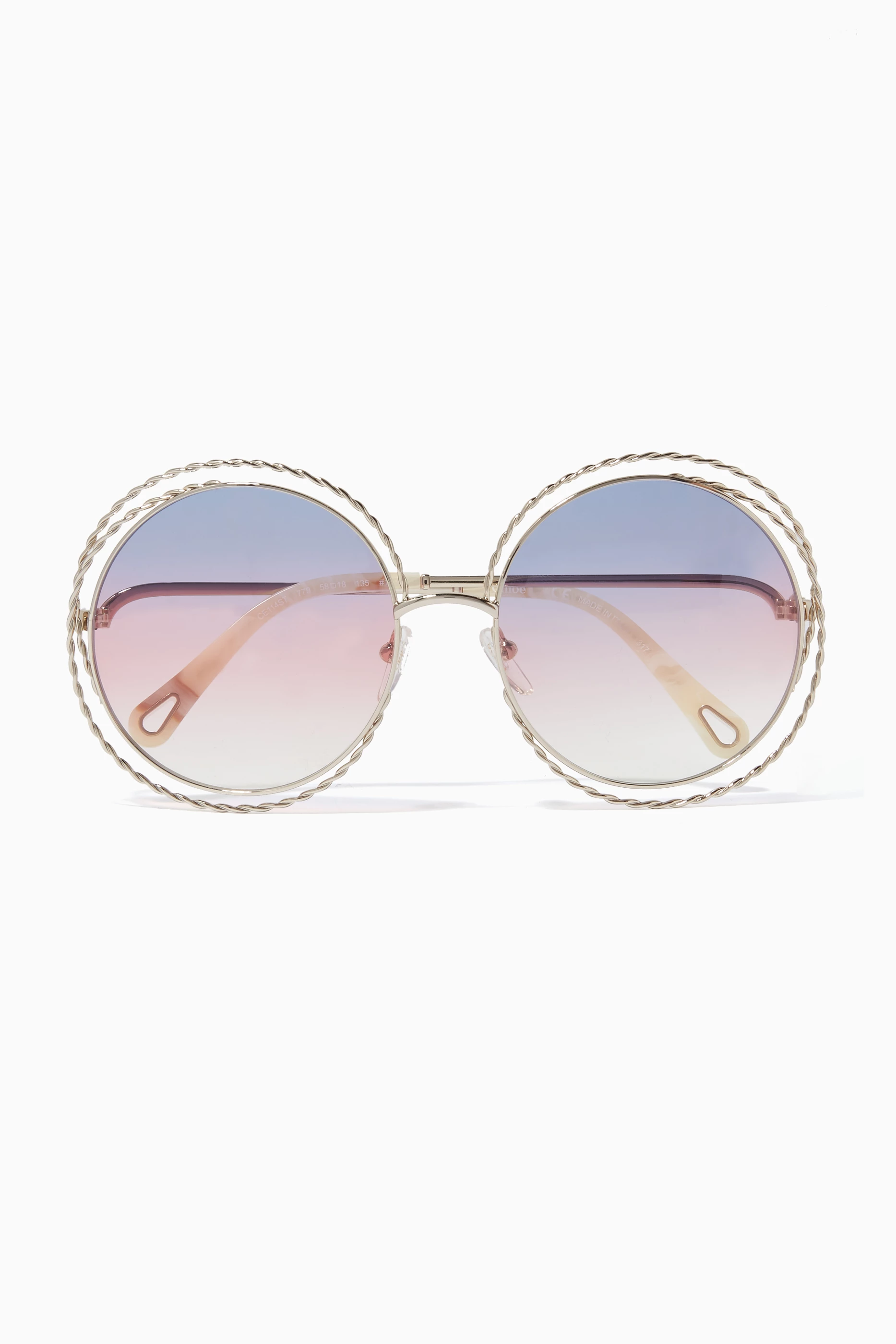 Buy Chlo Blue Blue Carlina Round Frame Sunglasses for Women in