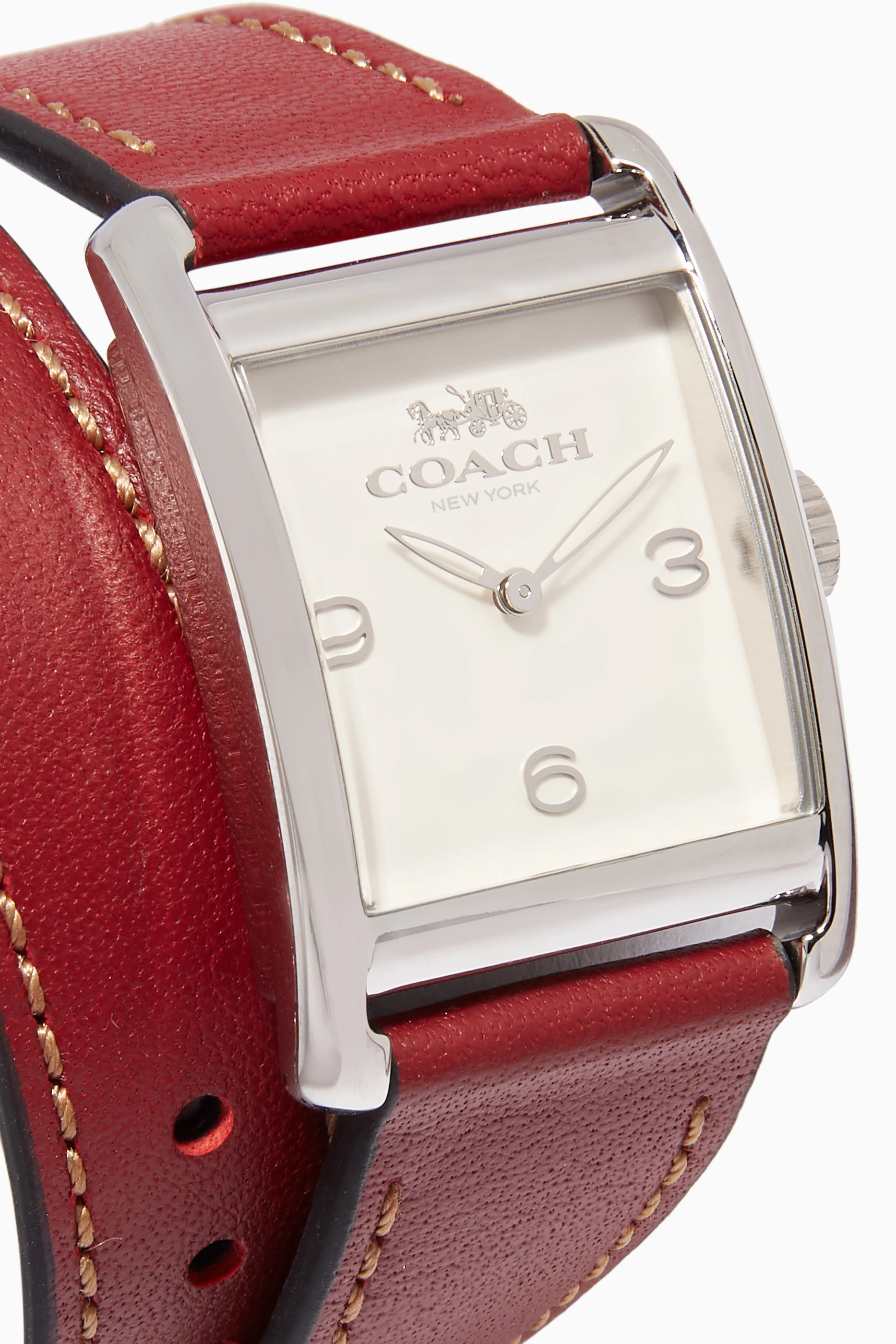 Buy Coach Red Silver Red Renwick Double Wrap Watch for Women in