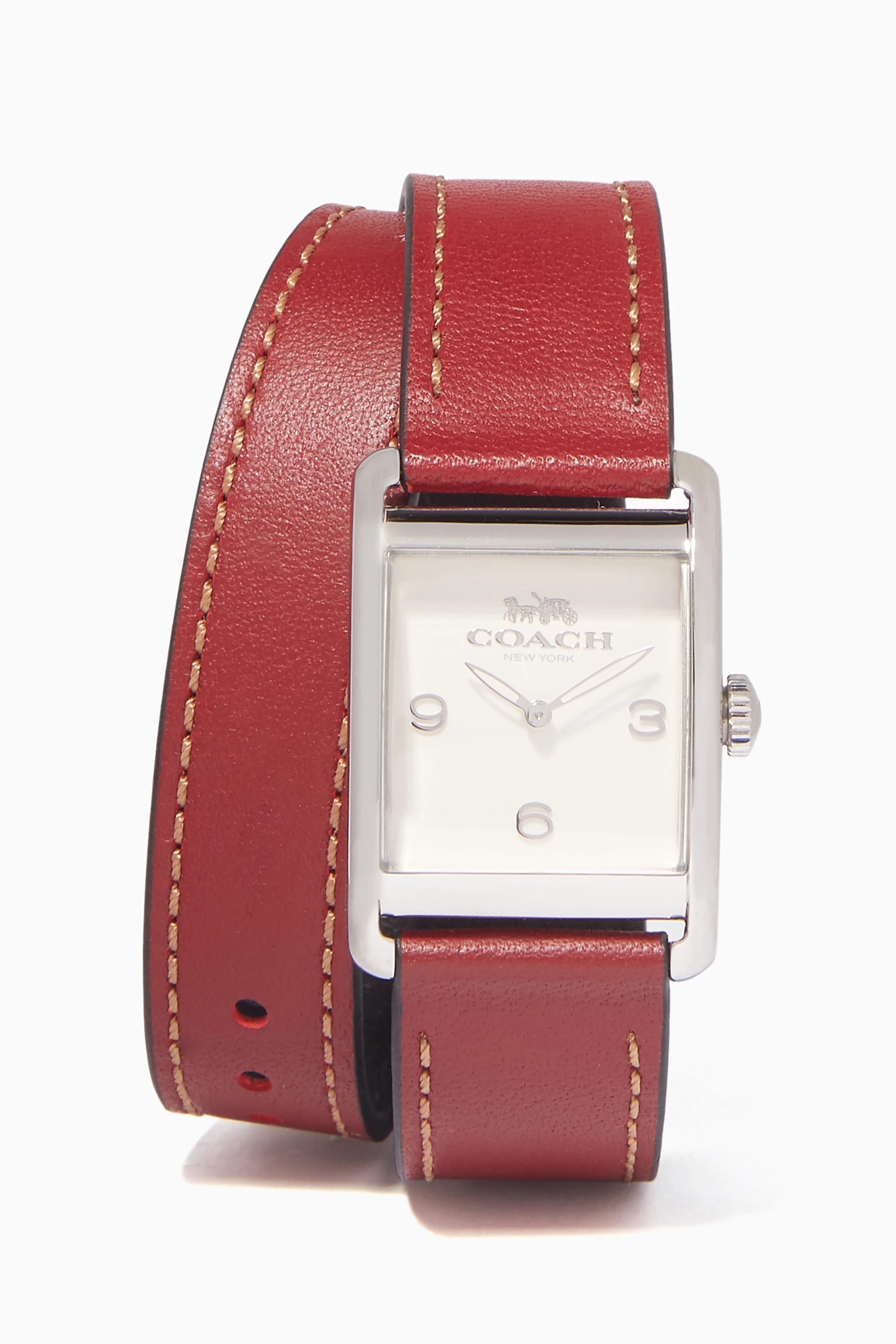 Buy Coach Red Silver Red Renwick Double Wrap Watch for Women in