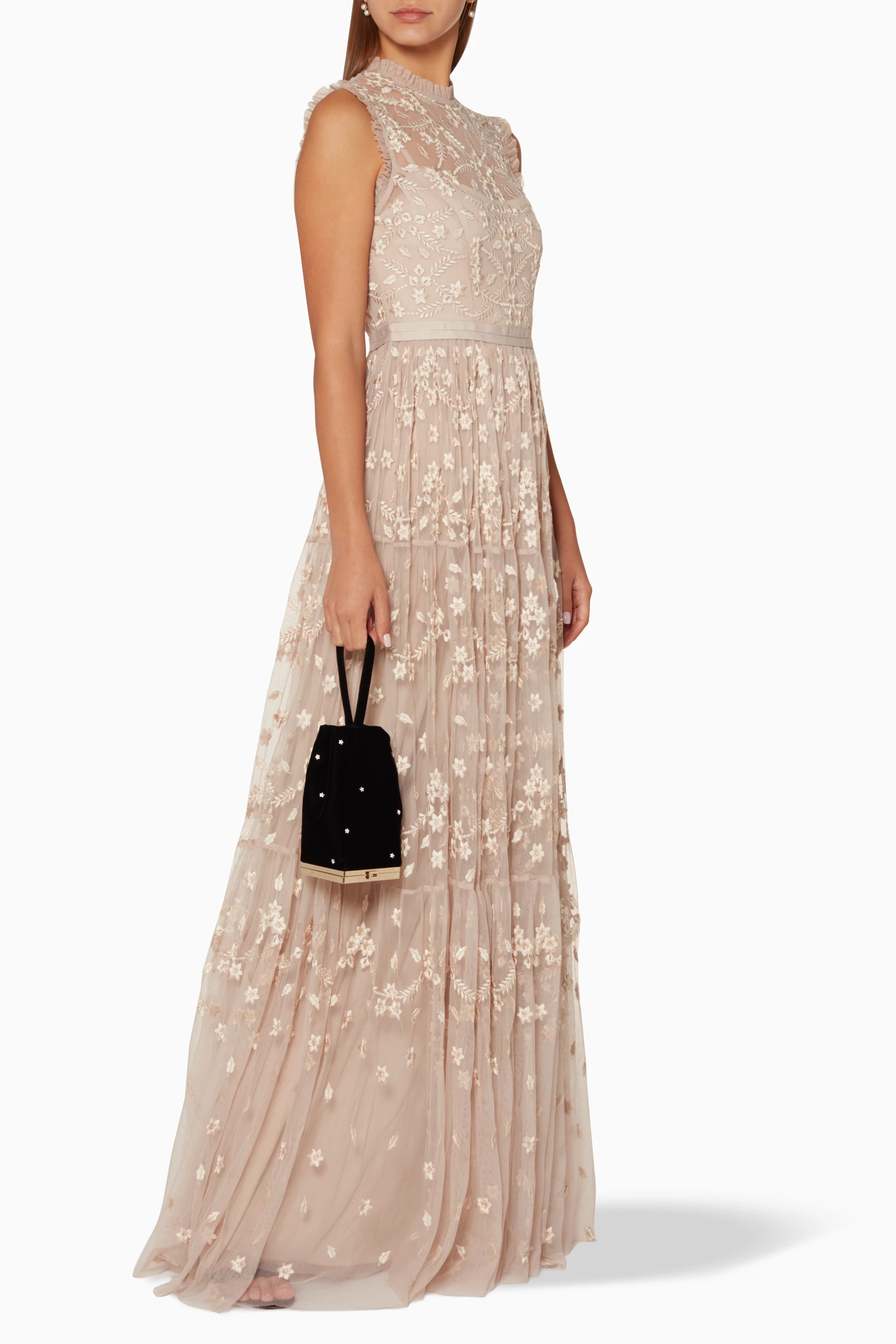 Buy Needle Thread Neutral Beige Clover Gown for Women in UAE