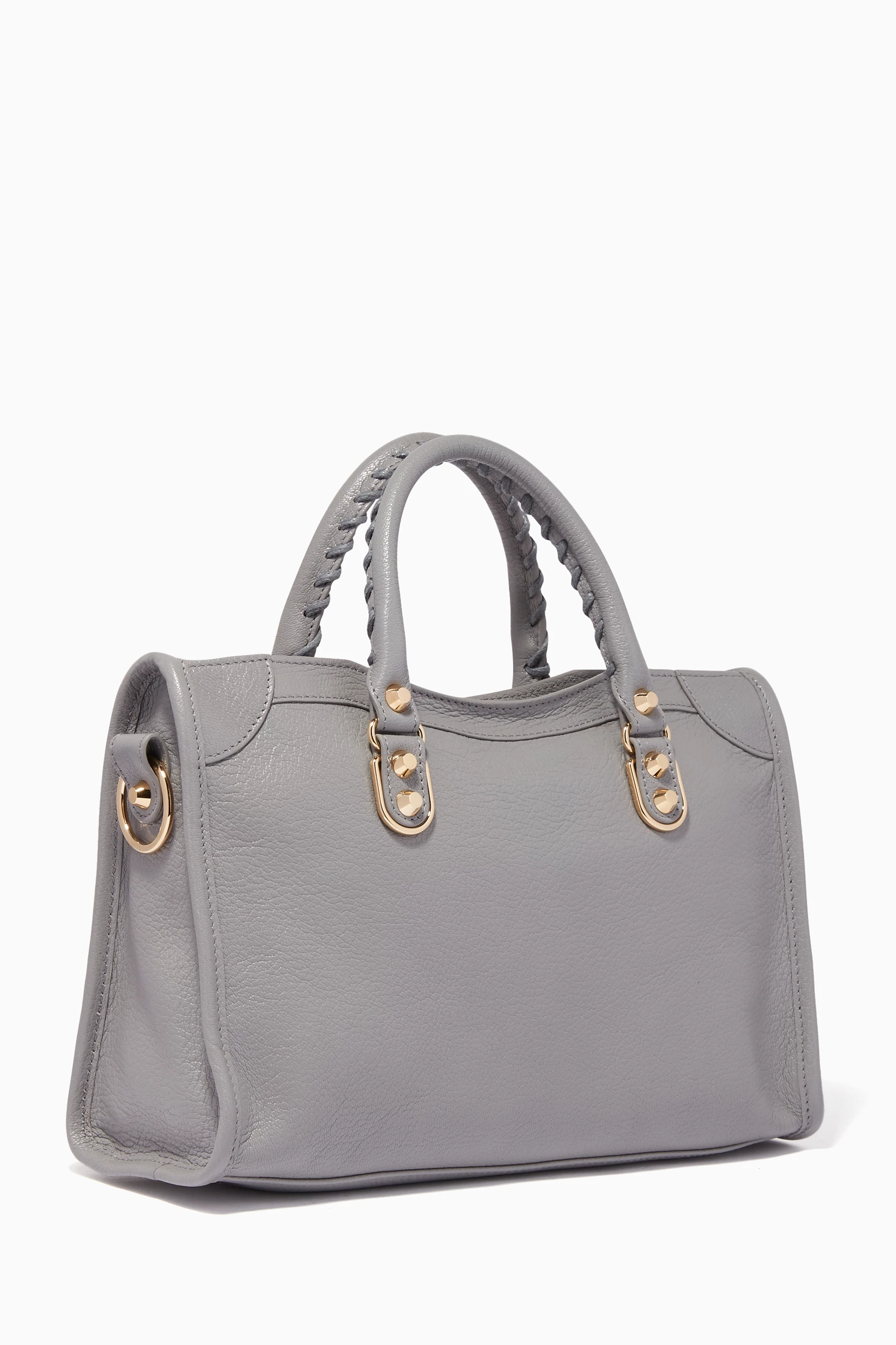 Buy Balenciaga Grey Light Grey Small Classic Metallic Edge City Shoulder Bag for Women in UAE Ounass