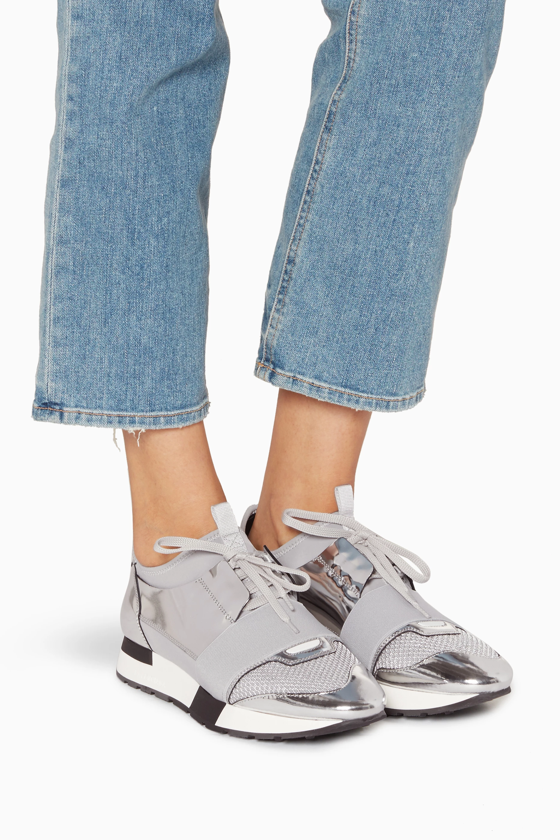 Balenciaga online silver runners