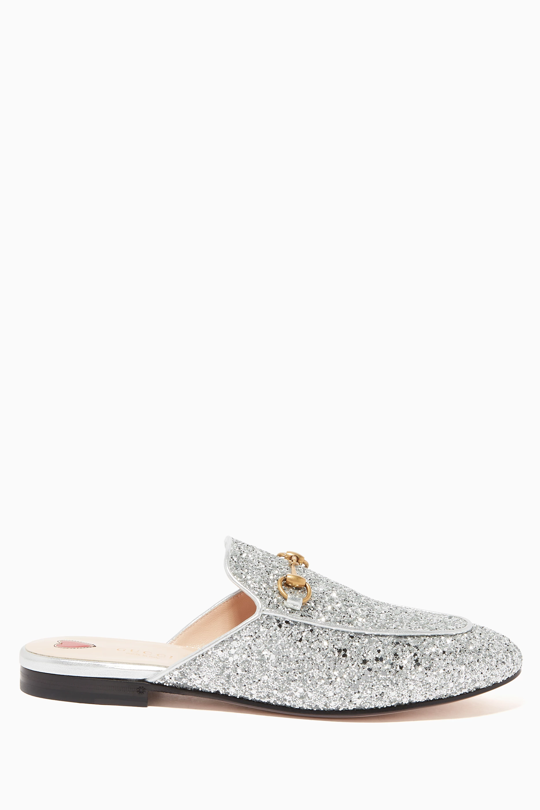 Buy Gucci Silver Princetown Glitter Loafers for Women in UAE Ounass