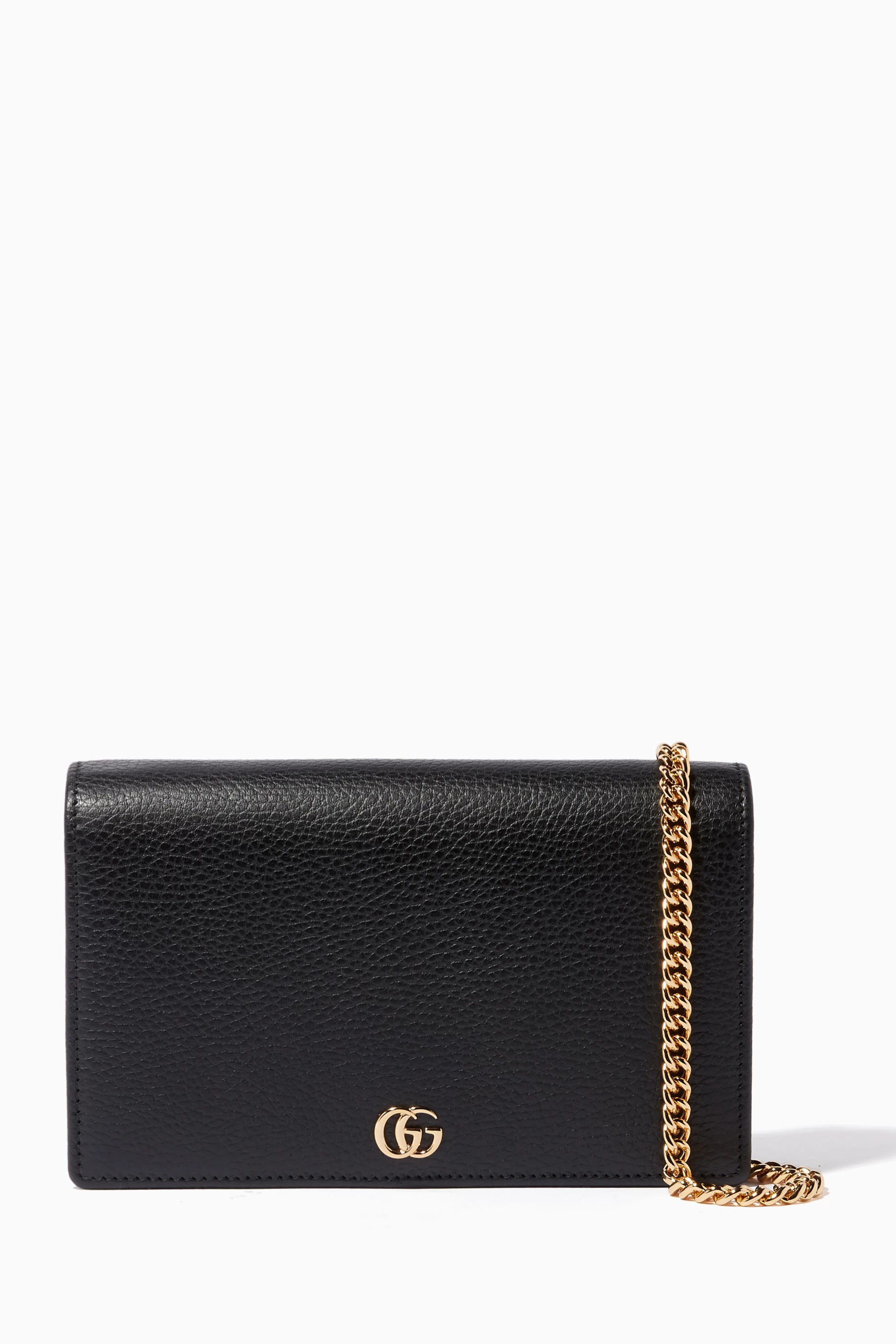 Gg marmont leather chain wallet best sale