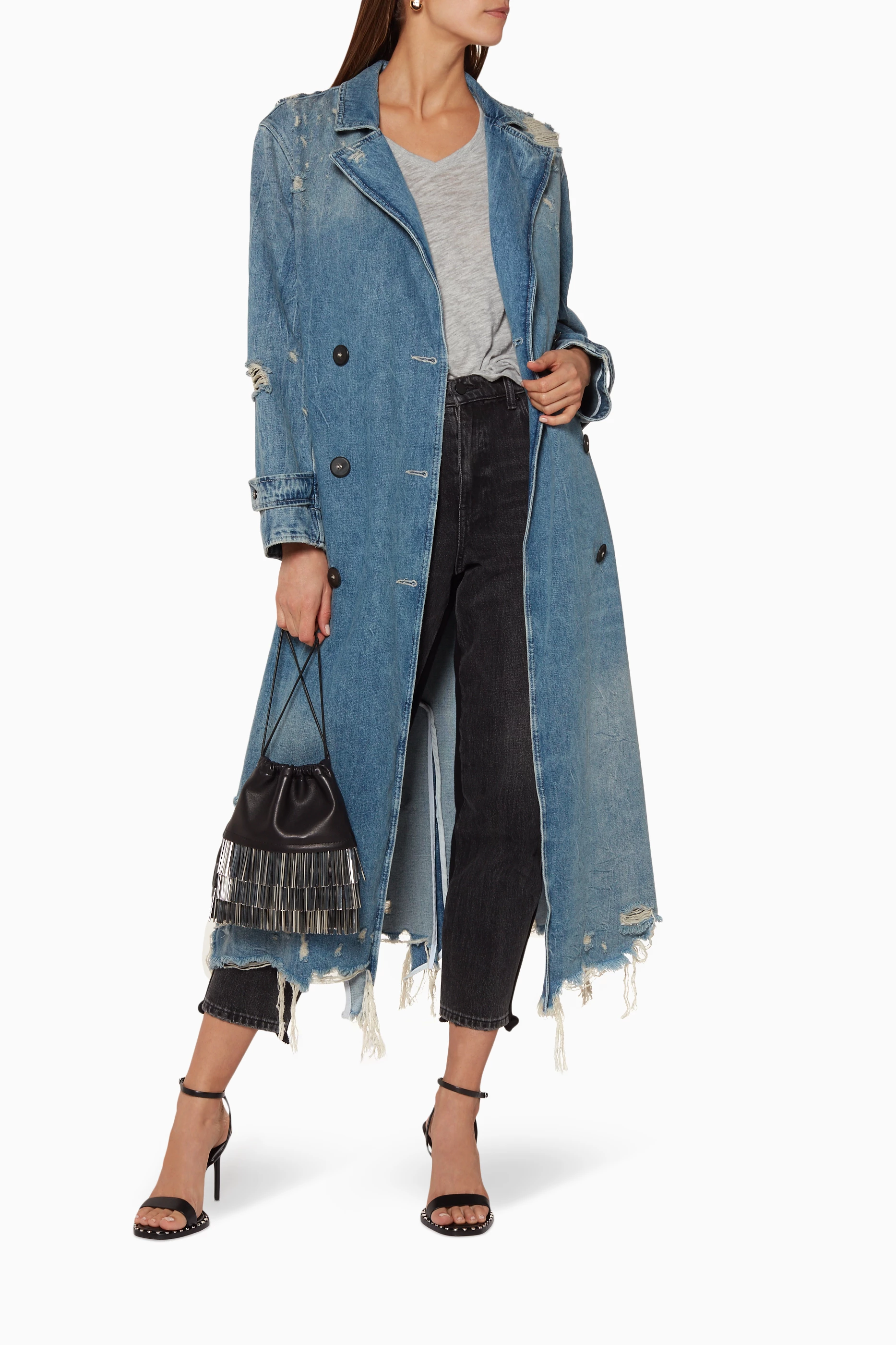 Alexander wang denim trench coat outlet