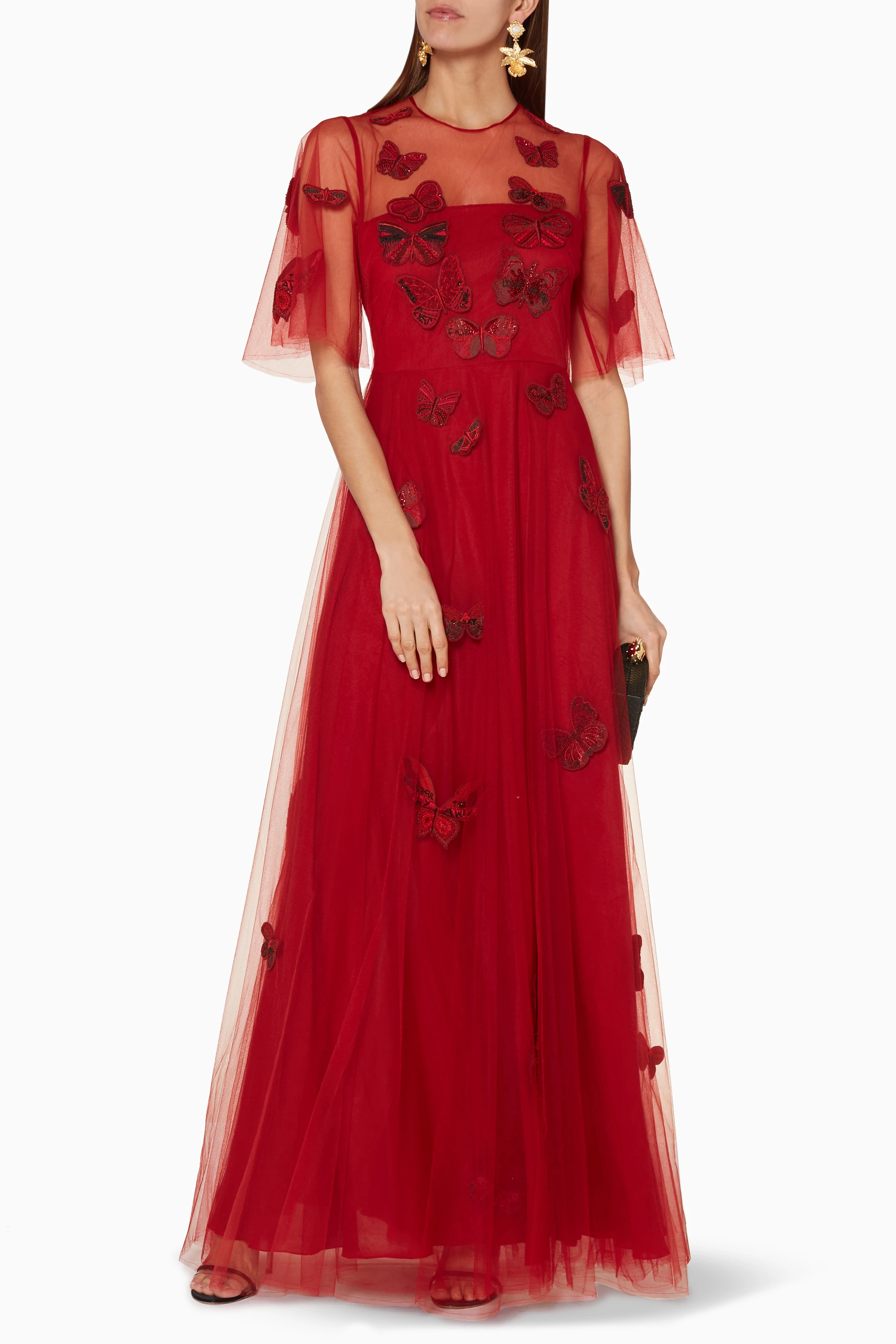 Red valentino butterfly dress shop