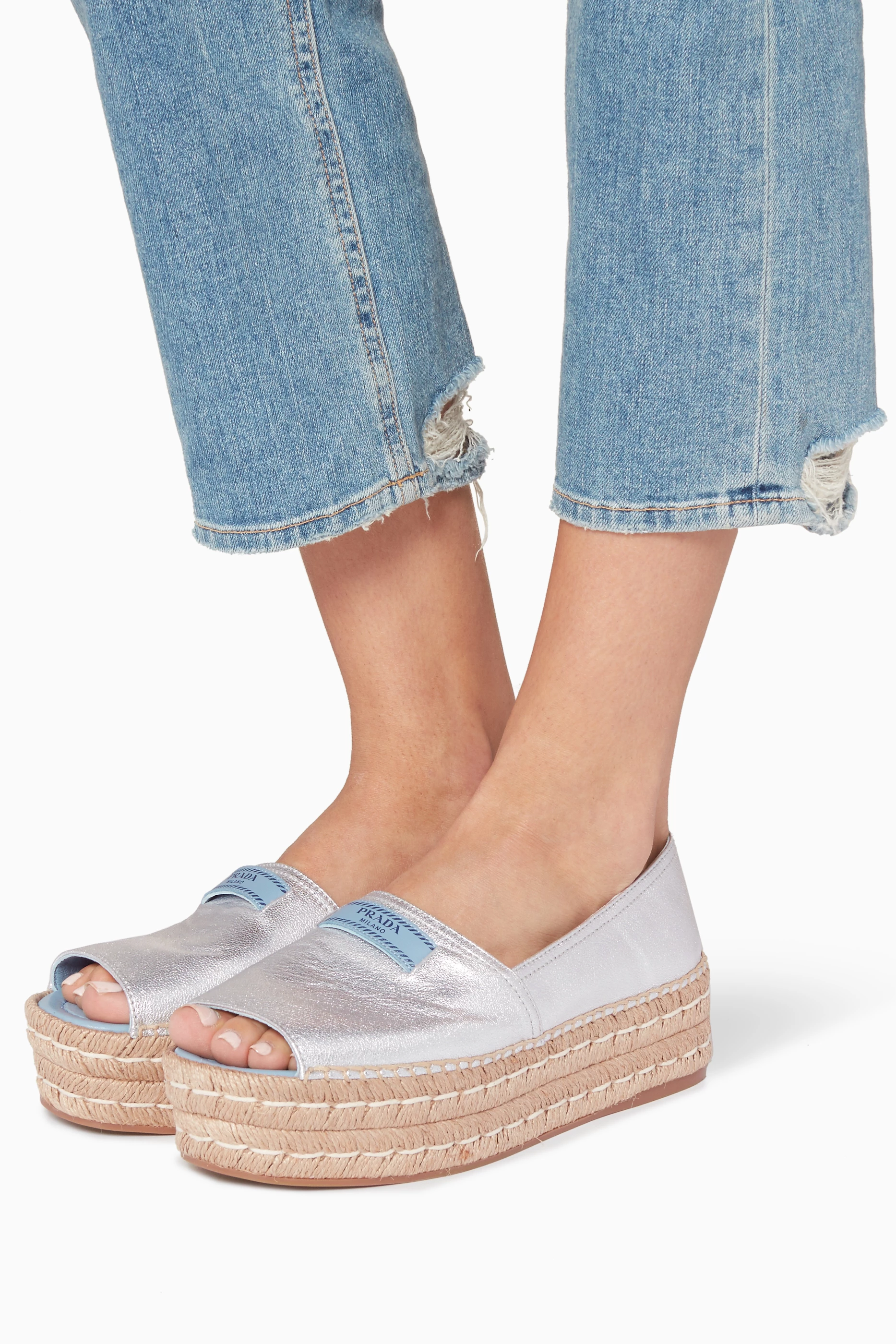Prada open sale toe espadrilles