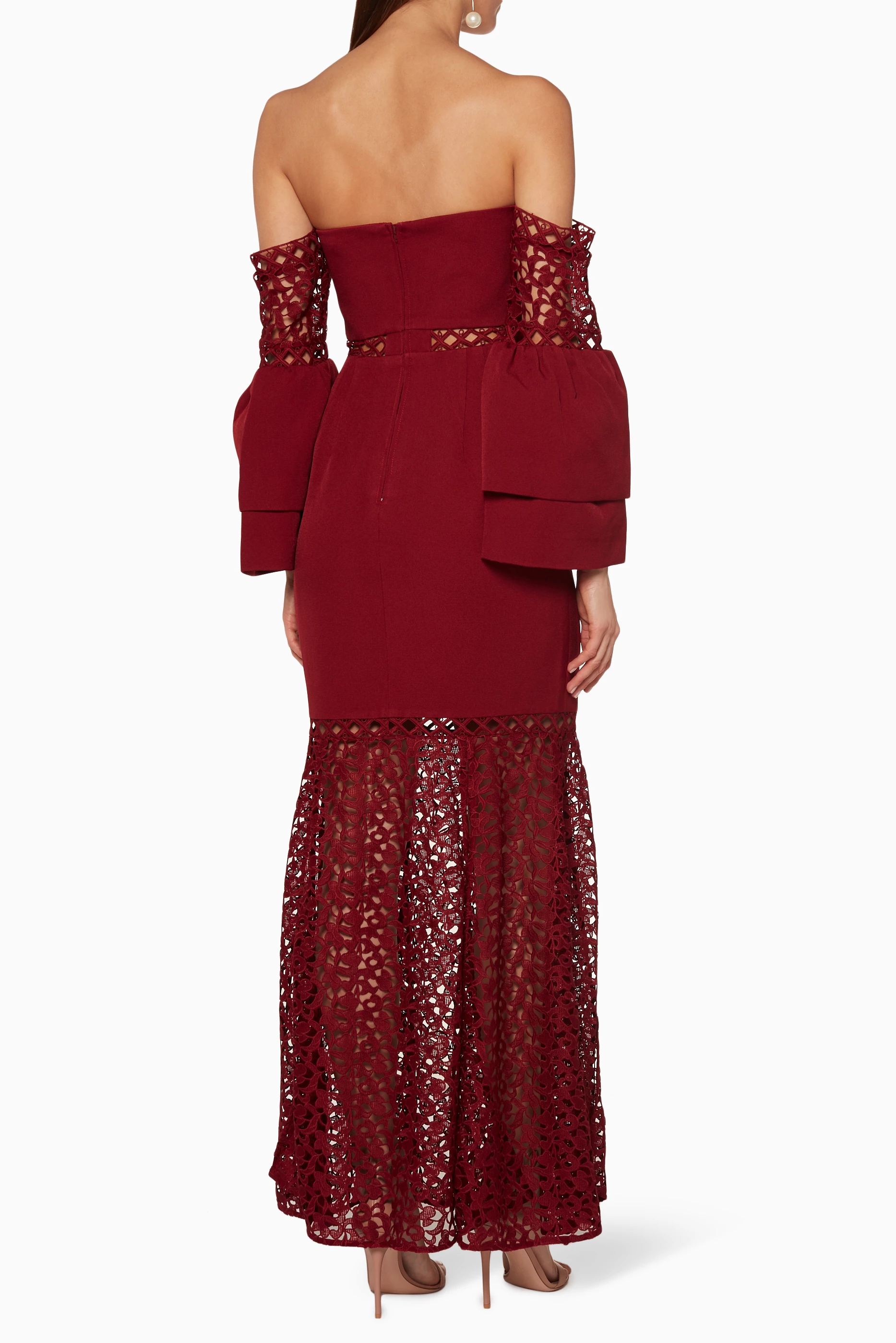 Buy Burgundy Burgundy Uplifted Gown for Women in UAE Ounass