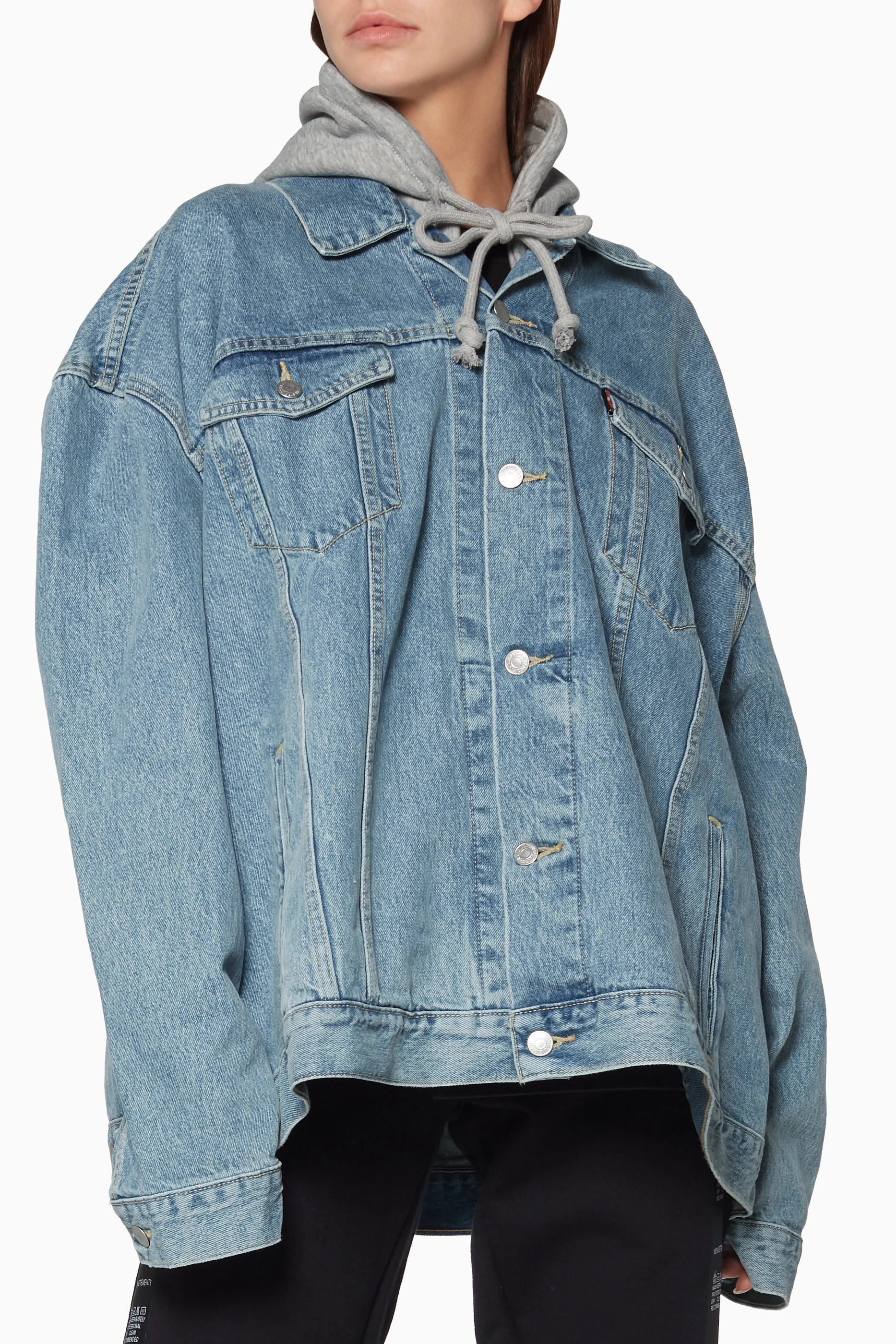 Oversized blue hotsell denim jacket