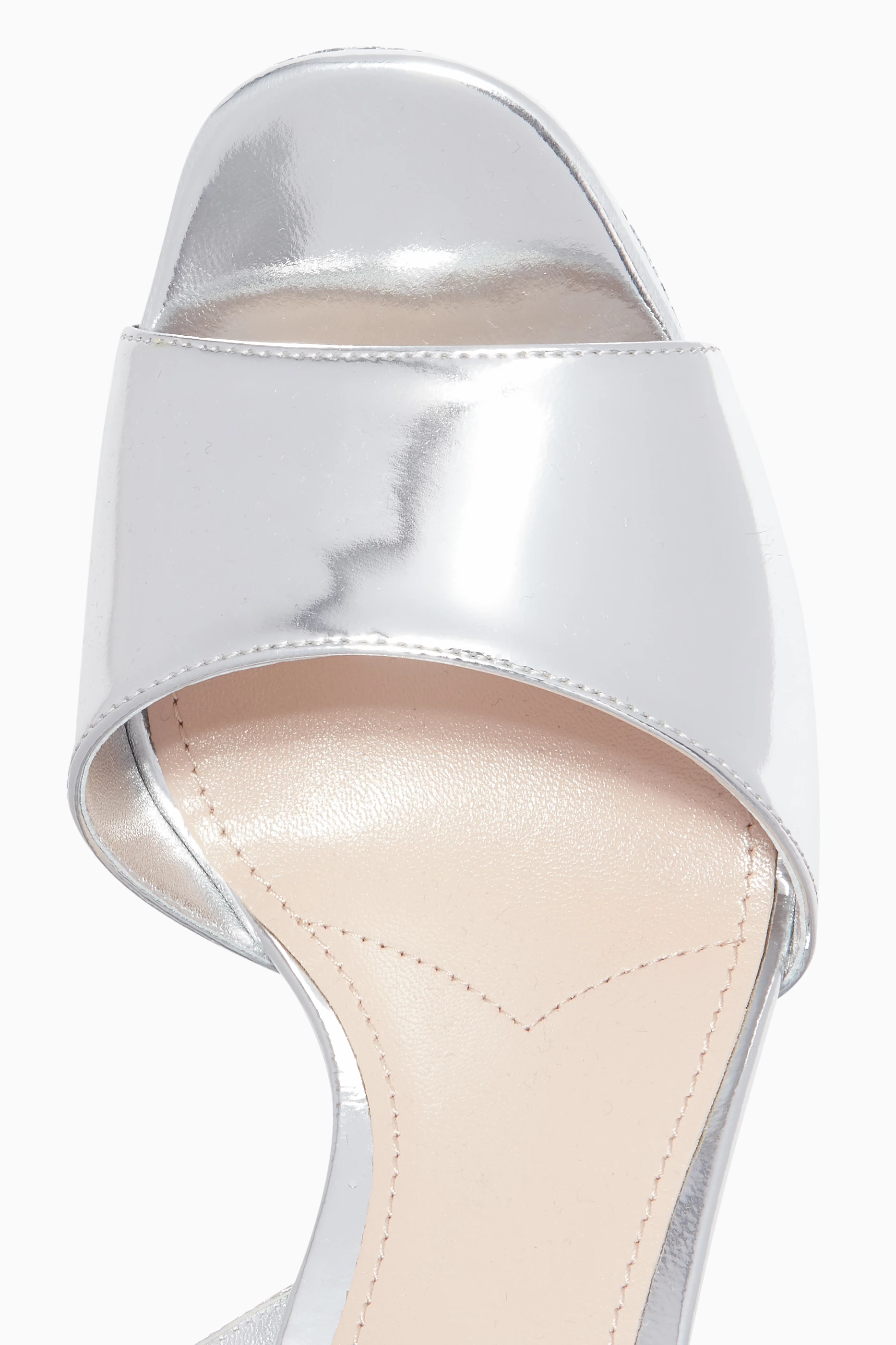 Silver block top heel sandals