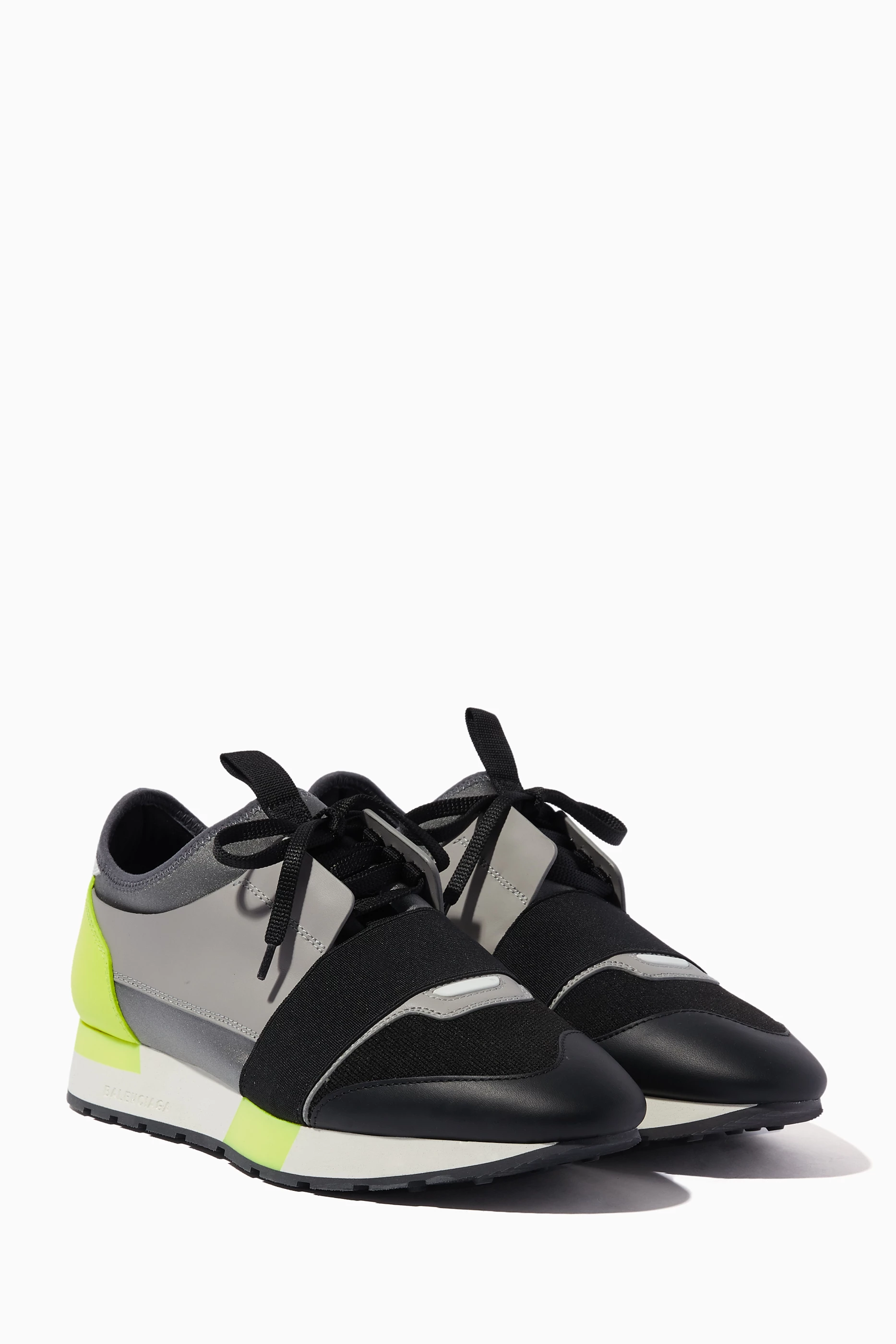 Buy Balenciaga Yellow Black Grey Yellow Race Runner Low Top