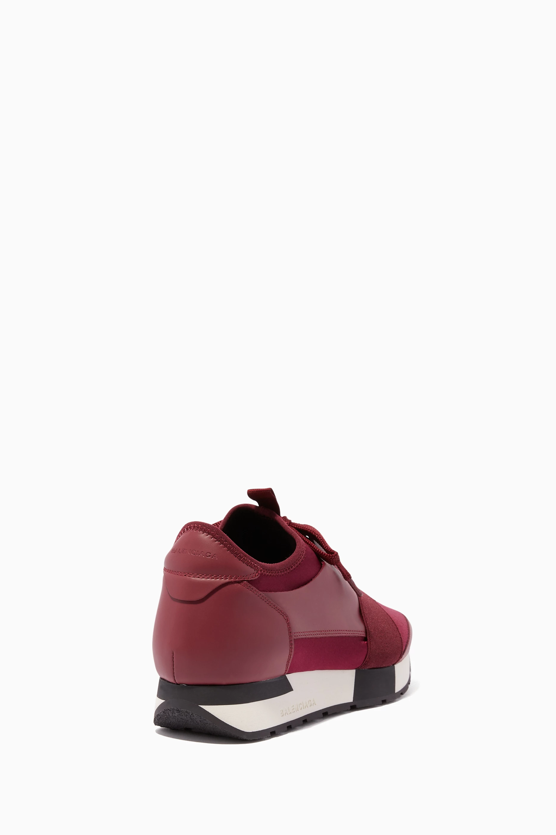 Buy Balenciaga Red Dark Red Race Runner Low Top Sneakers for Women