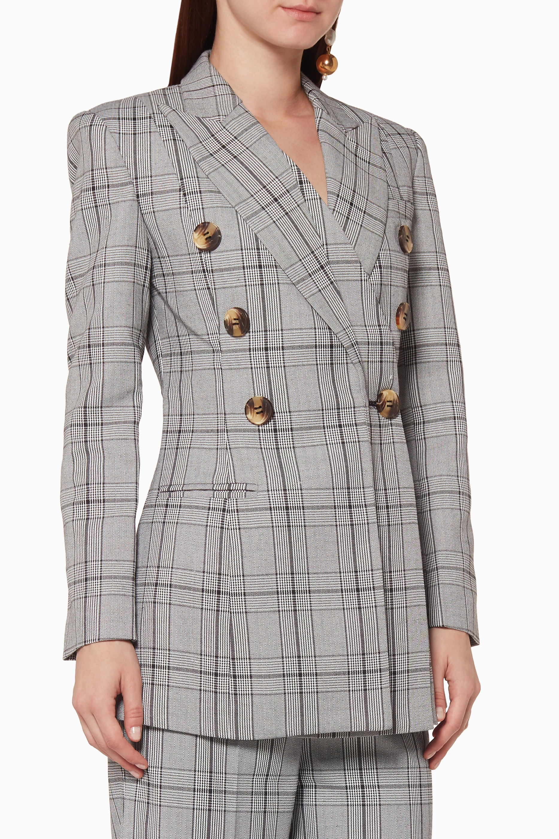 Buy Acler Grey Grey Chequered Penrith Blazer for Women in UAE Ounass