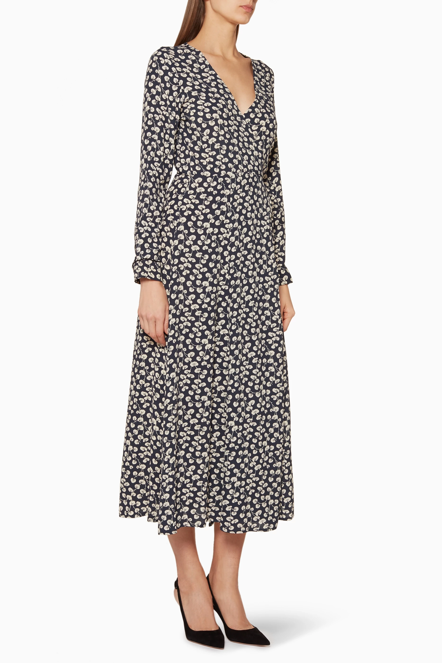 Ganni roseburg 2025 crepe wrap dress